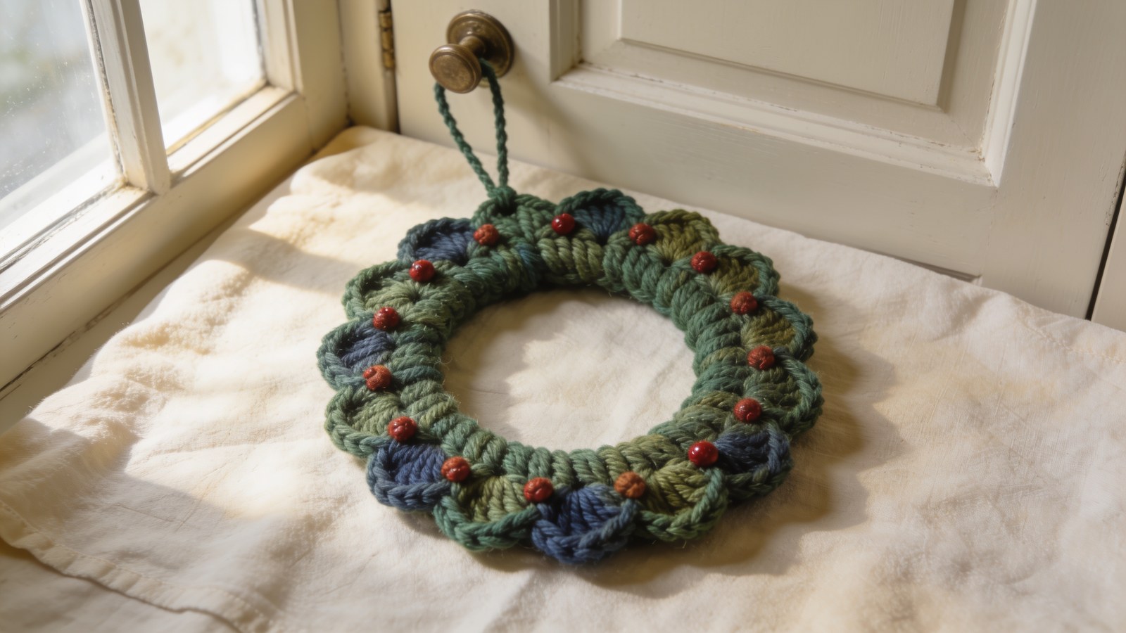 12 Crochet Christmas Wreath Ideas for the Front Door